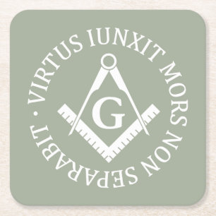 Freemasonry sign square paper coaster