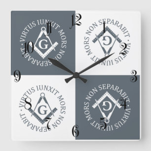 Freemasonry sign square wall clock