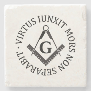Freemasonry sign stone coaster