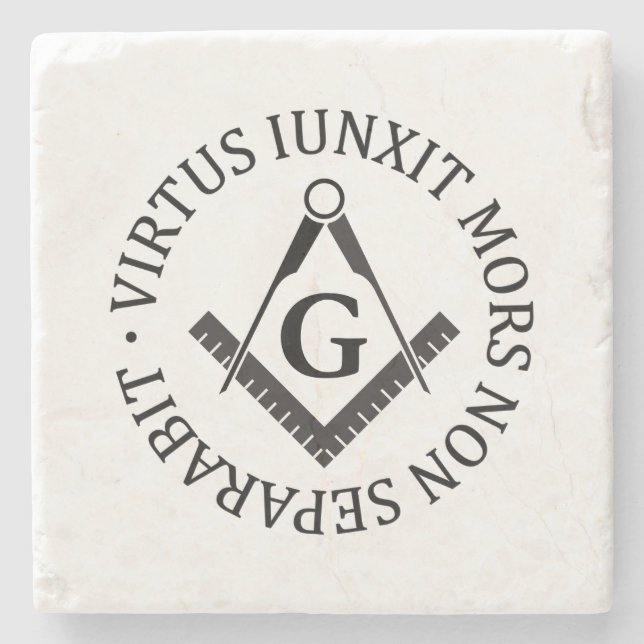 Freemasonry sign stone coaster (Front)