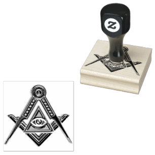 Freemasonry Square and Compass Masonic Rubber Stamp