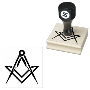 Freemasonry Square Compass Masonic Rubber Stamp