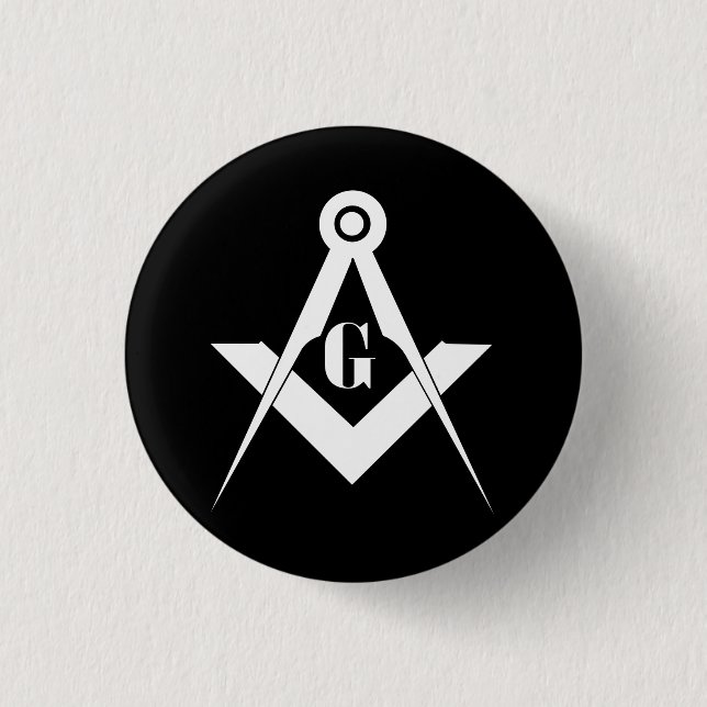 Freemasonry symbol 1 inch round button (Front)
