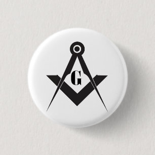 Freemasonry symbol 1 inch round button