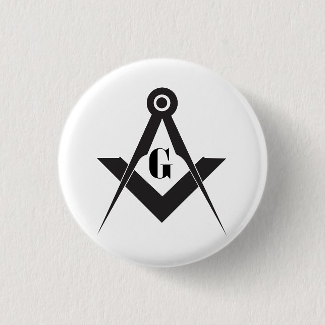 Freemasonry symbol 1 inch round button (Front)
