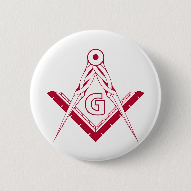 Freemasonry symbol 2 inch round button (Front)