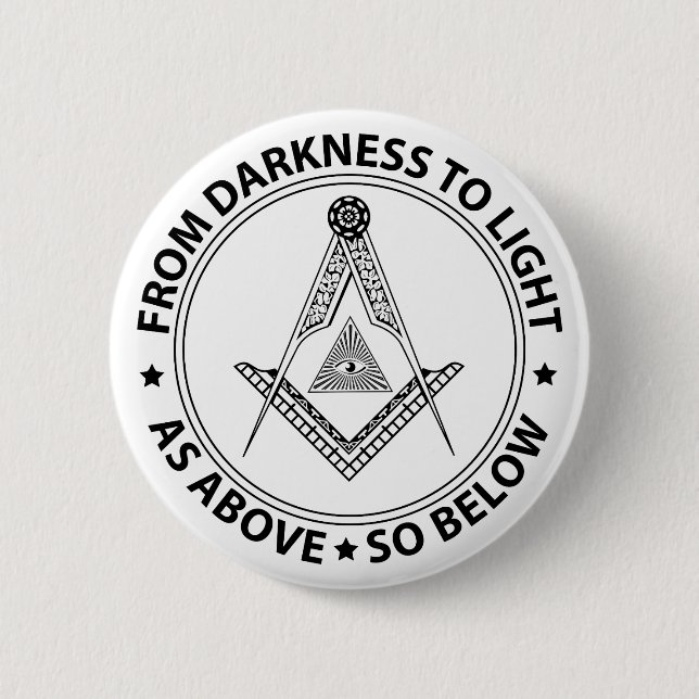 Freemasonry symbol 2 inch round button (Front)