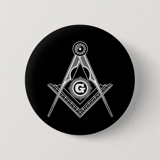 Freemasonry symbol 2 inch round button (Front)