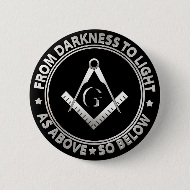 Freemasonry symbol 2 inch round button (Front)