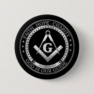 Freemasonry symbol 2 inch round button