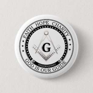 Freemasonry symbol 2 inch round button