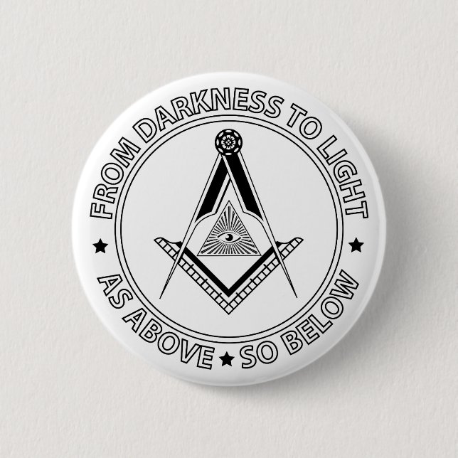 Freemasonry symbol 2 inch round button (Front)