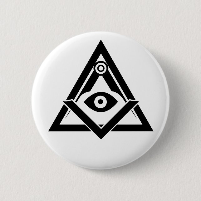 Freemasonry symbol 2 inch round button (Front)