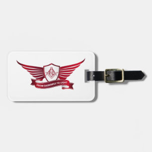 Freemasonry symbol and shield luggage tag
