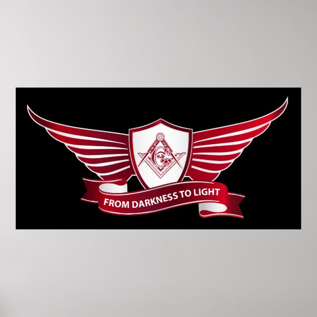 Freemasonry symbol and shield poster (Front)