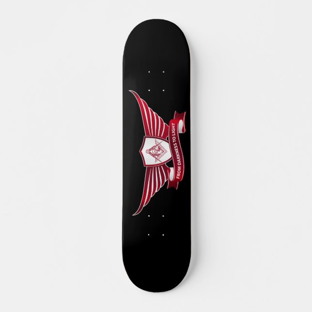Freemasonry symbol and shield skateboard (Front)
