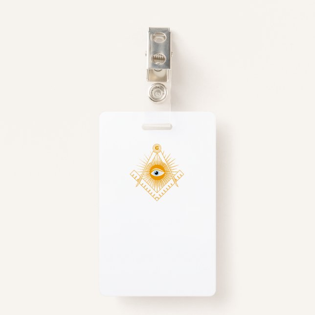 Freemasonry symbol badge (Front with Clip)
