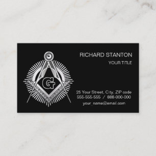 Freemasonry symbol business card