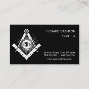 Freemasonry symbol business card
