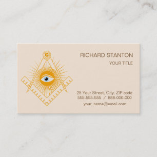 Freemasonry symbol business card