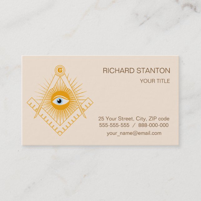Freemasonry symbol business card (Front)