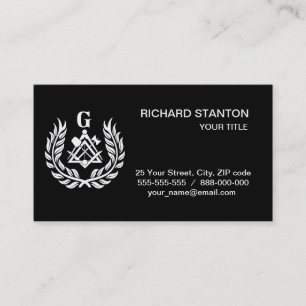 Freemasonry symbol business card