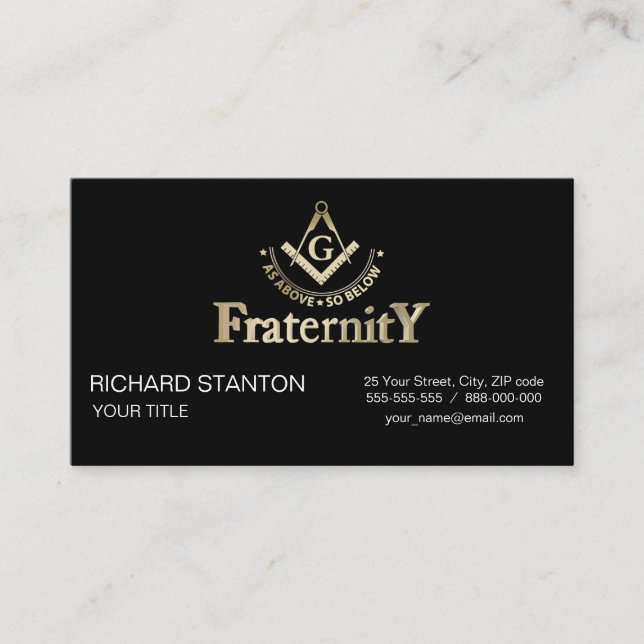 Freemasonry symbol business card (Front)