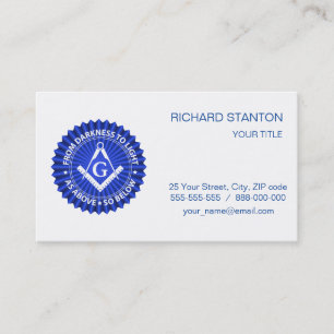 Freemasonry symbol business card
