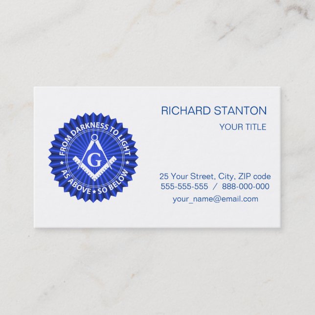 Freemasonry symbol business card (Front)