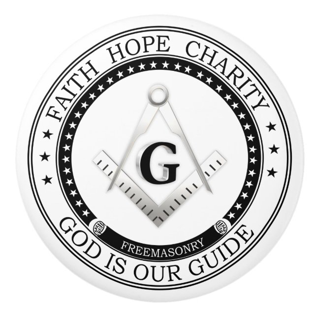 Freemasonry symbol ceramic knob (Front)