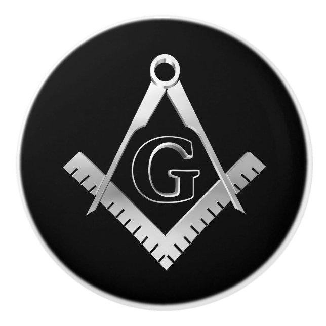 Freemasonry symbol ceramic knob (Front)