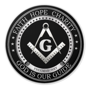 Freemasonry symbol ceramic knob