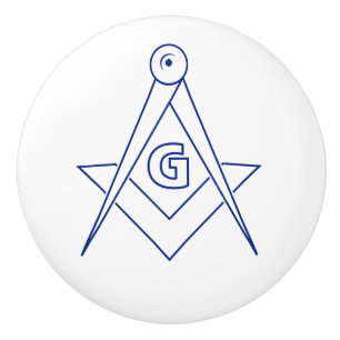 Freemasonry symbol ceramic knob