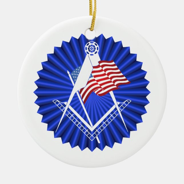 Freemasonry symbol ceramic ornament (Front)