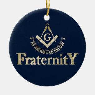 Freemasonry symbol ceramic ornament