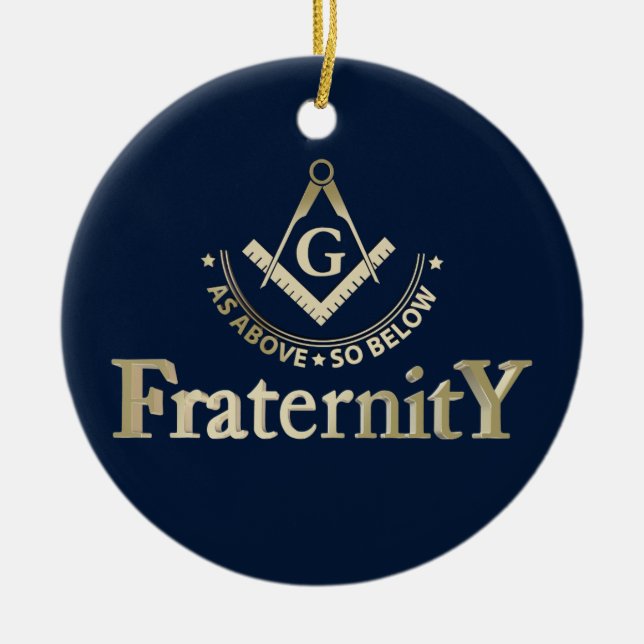 Freemasonry symbol ceramic ornament (Front)