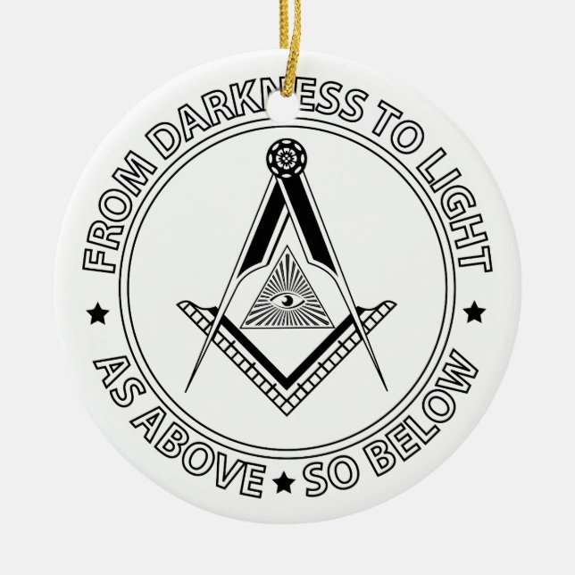 Freemasonry symbol ceramic ornament (Front)