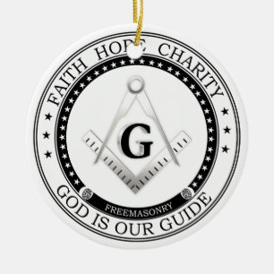 Freemasonry symbol ceramic ornament