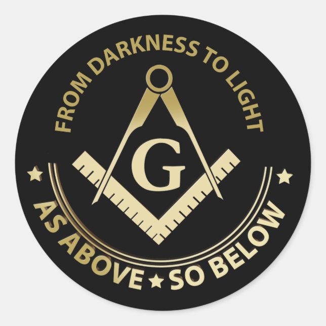 Freemasonry symbol classic round sticker (Front)
