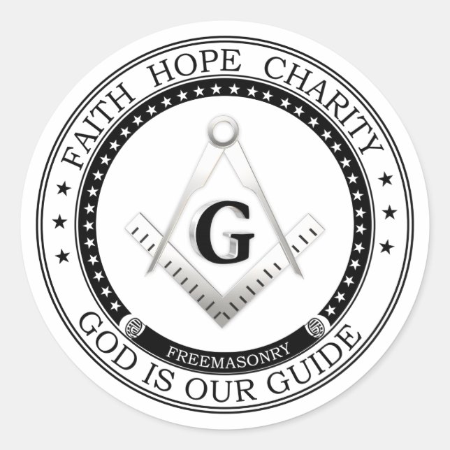 Freemasonry symbol classic round sticker (Front)