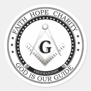 Freemasonry symbol classic round sticker