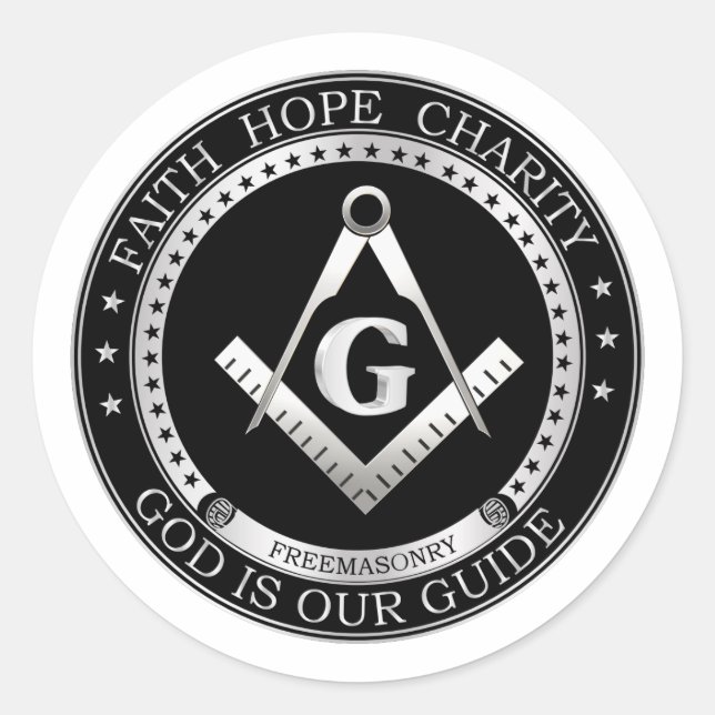 Freemasonry symbol classic round sticker (Front)