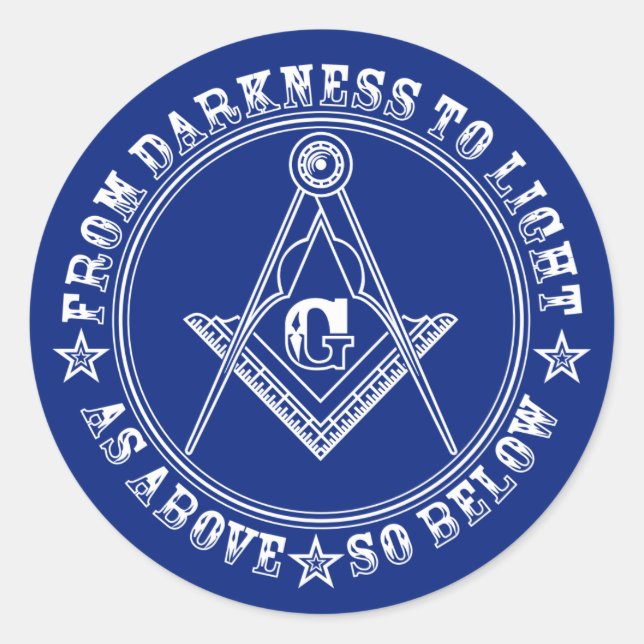 Freemasonry symbol classic round sticker (Front)