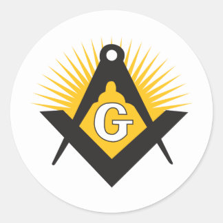 Freemasonry symbol classic round sticker