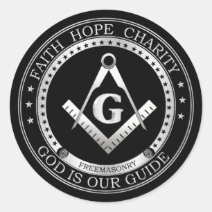 Freemasonry symbol classic round sticker