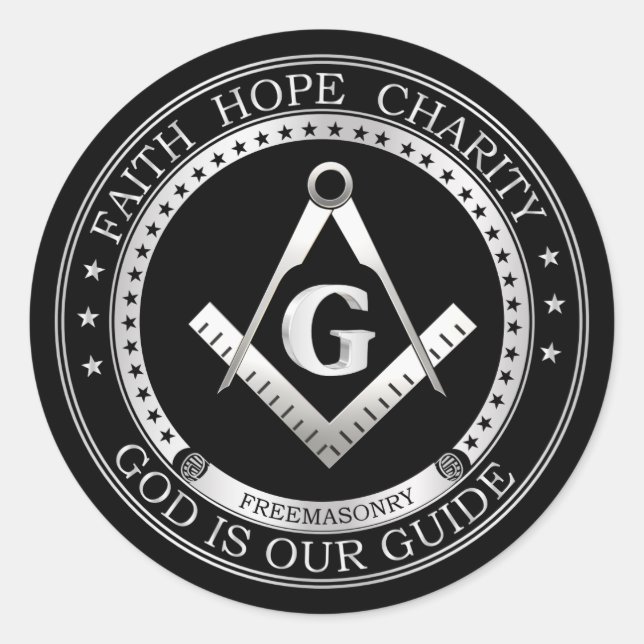 Freemasonry symbol classic round sticker (Front)