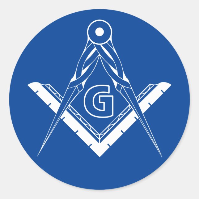 Freemasonry symbol classic round sticker (Front)