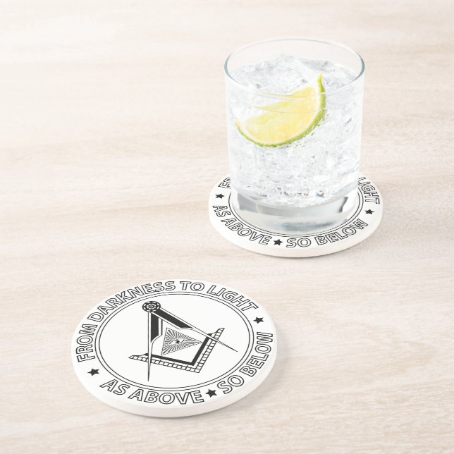 Freemasonry symbol coaster (Side)