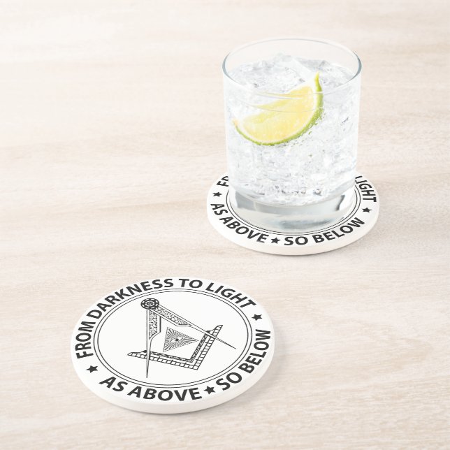 Freemasonry symbol coaster (Side)