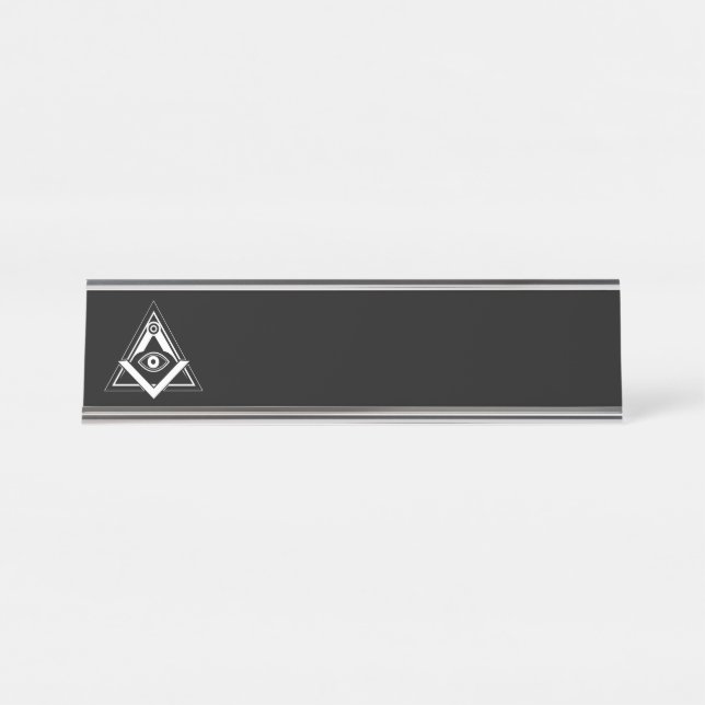 Freemasonry symbol desk name plate (Front)